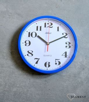 Zegar ścienny niebieski 20 cm Adler 30019 dark blue. Zegary ścienne małe 20 cm. Zegar na ścianę mały niebieski.  (1).JPG